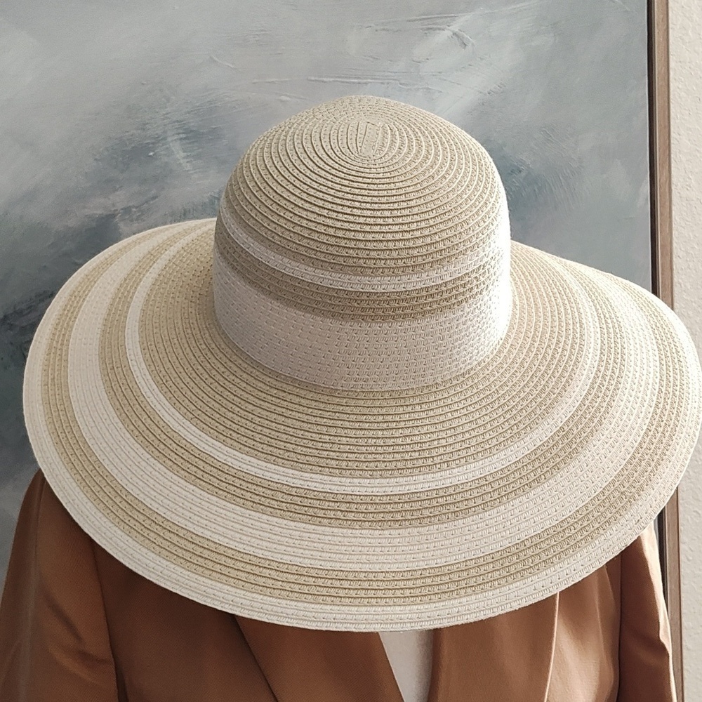 New J.Crew Striped Straw Hat